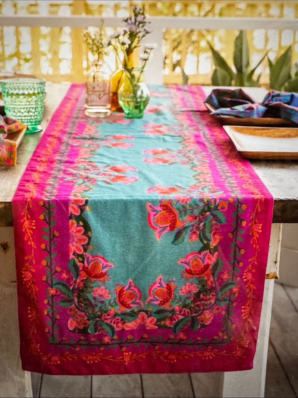 Double-Sided Bohemian Bungalow Table Runner